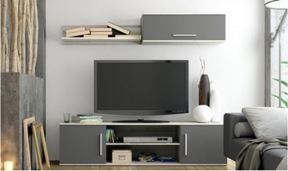 Mesa de TV con estante de 180 cm