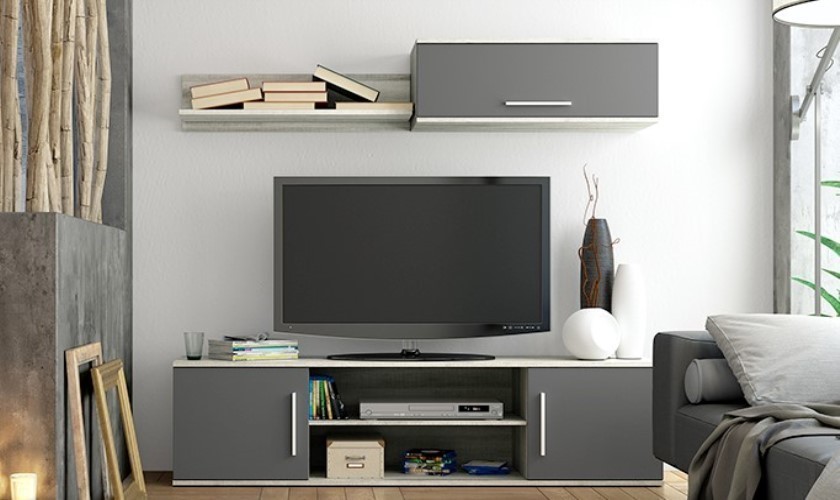 Mesa de TV con estante de 180 cm