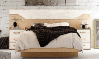 Dormitorio moderno con luces leds para cama de 150 x 190
