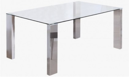 Mesa de comedor de cristal de 140 cm
