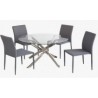 Mesa de comedor redonda de cristal diámetro 110 cm