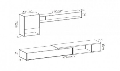 Mueble de comedor moderno y modulable de 230 cm